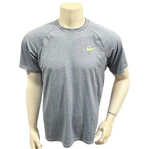 Nike Swim Men's Athletic T-shirt Light Blue Sleeve Shirt Dri-Fit L